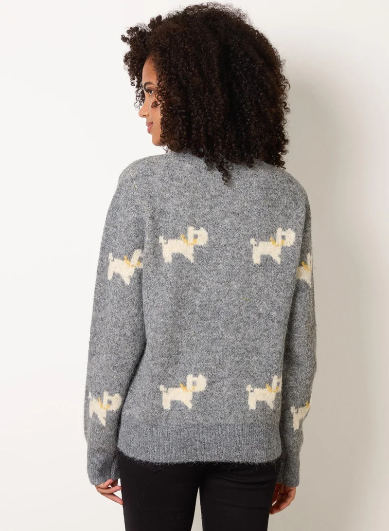 بلو فانيلا Dog Button Down Cardigan With Bows