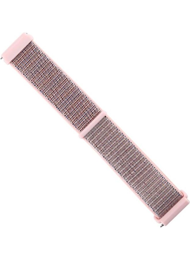 NIBEMINENT Nylon Watchband With Hook And Loop Fastener For Fitbit Versa/Versa 2 Pink - Image 3