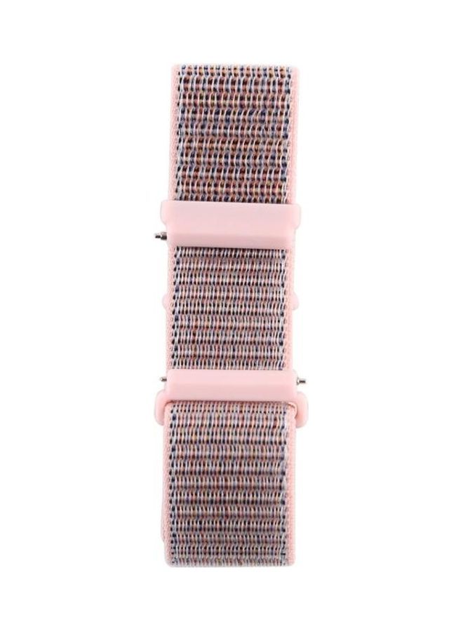 NIBEMINENT Nylon Watchband With Hook And Loop Fastener For Fitbit Versa/Versa 2 Pink - Image 2