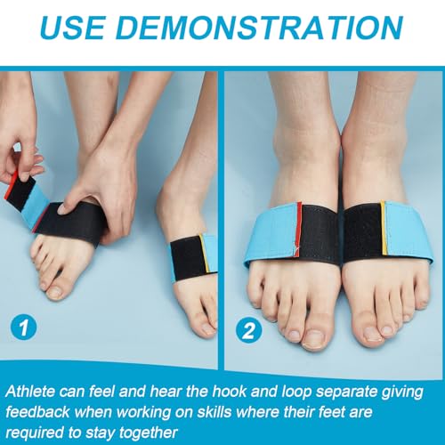 Shappy 2 Pairs Gymnastics Sticky Toes Tumbling Equipment, Cheer Coach Essentials, Back Handspring Helper for Stunt Coach, Athlete Adjustable Bands, Help Training Back Flip Tuck(Blue) - Image 2