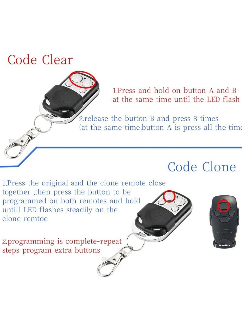 , 433.92Mhz Universal Wireless Copy Remote Control Keychain, RF Transmitter for Clone Car Garage Gate Door Opener, 3pcs with Slide Cover - Image 3