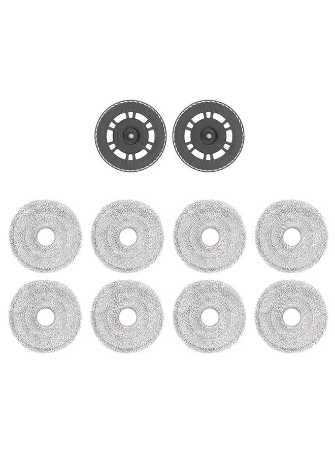 10 Mop Cloths with Replacement Holder for Dreame X30 Ultra Robot Vacuum - Image 1