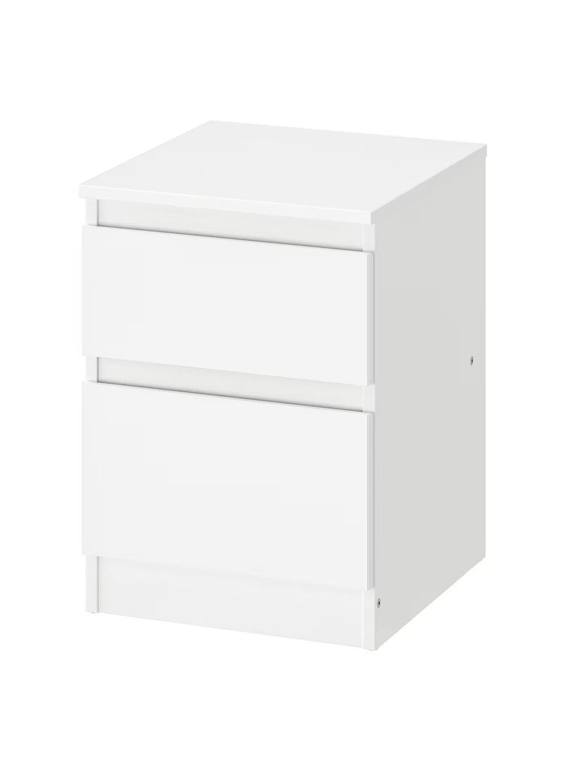 KULLEN Side Table Chest of 2 drawers, white, 35x49 cm - Image 1