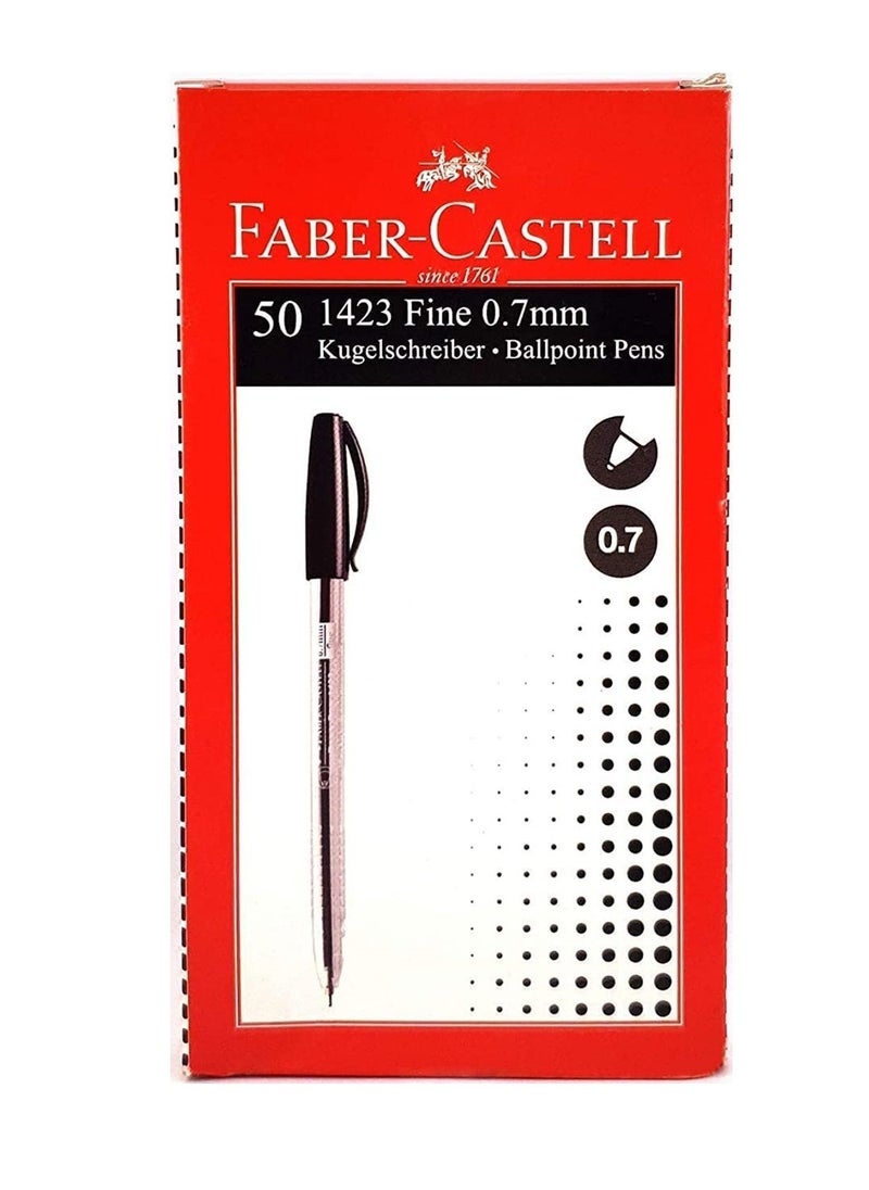 FABER-CASTELL - 50-Piece Ballpoint Pen Black Ink - Image 1