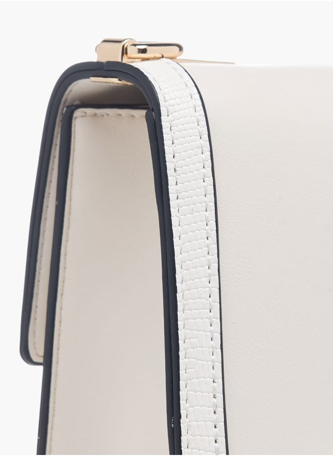 Celeste Womens Lock Detail Crossbody Bag With Button Closure And Chain Strap  - Image 5