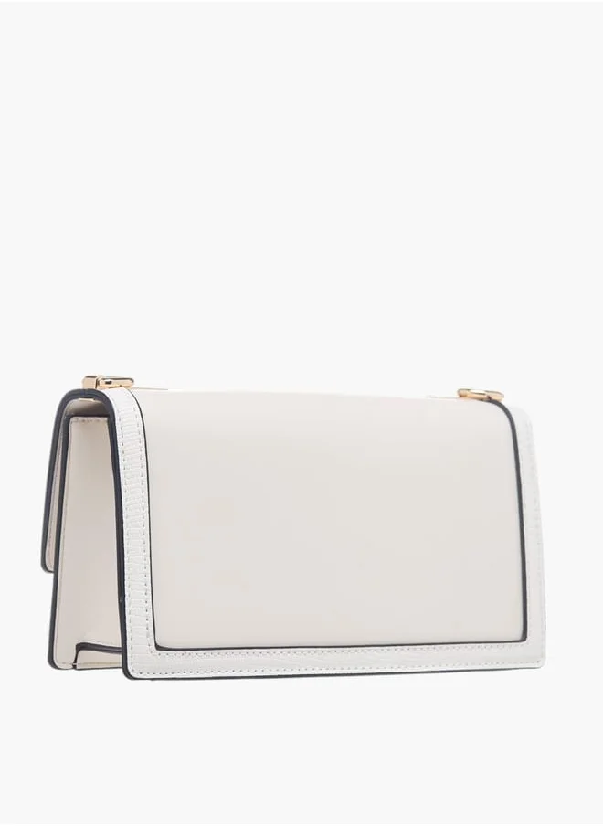 سيليست Womens Lock Detail Crossbody Bag With Button Closure And Chain Strap