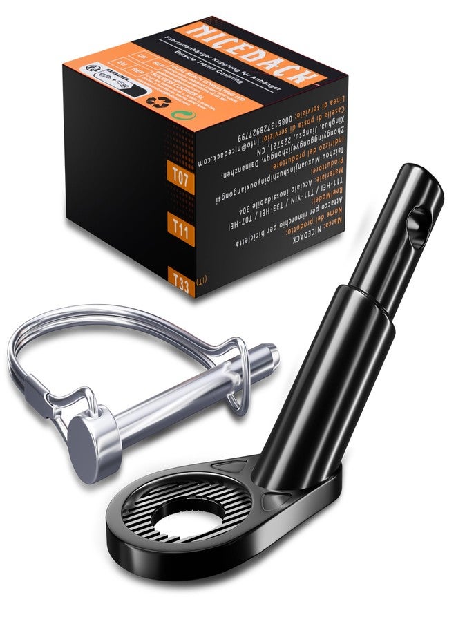 NICEDACK Universal Bicycle Trailer Coupling, Bike Trailer Adapter, Compatible with Most Bicycles, Children's Vehicles, Dog Trailers (Black) - Image 1