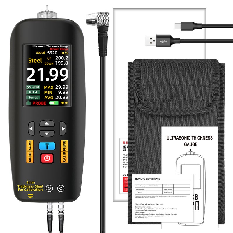 BSIDE T7 Digital Ultrasonic Thickness Gauge High-precision Pipe Thickness Gauge High-precision Glass Metal Ceramic Composite Material Thickness Gauge Measuring Range 0.01-300mm - Image 1