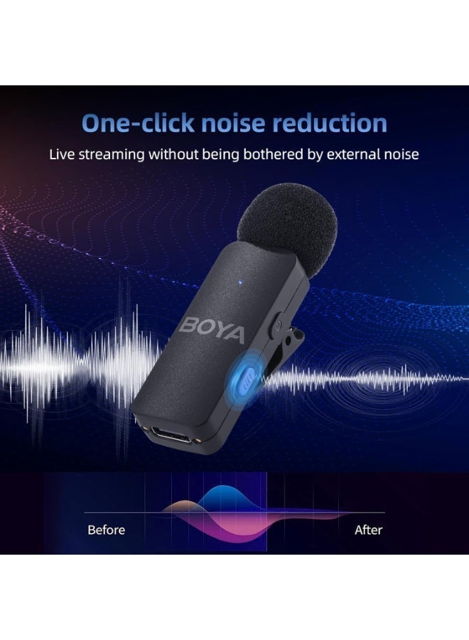 BOYA BY-V4U Wireless Lavalier Microphone 4-Channel for Type-C, Compatible with Android & USB-C Devices, Noise Cancellation, Gray - Image 5