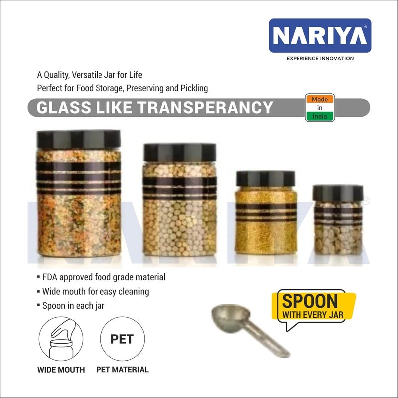 NARIYA AMAZING DESIGN OF GROCERY CONTAINER PRINTED BLACK CONTAINER WITH SPOON SETPACK OF 24 - Image 3