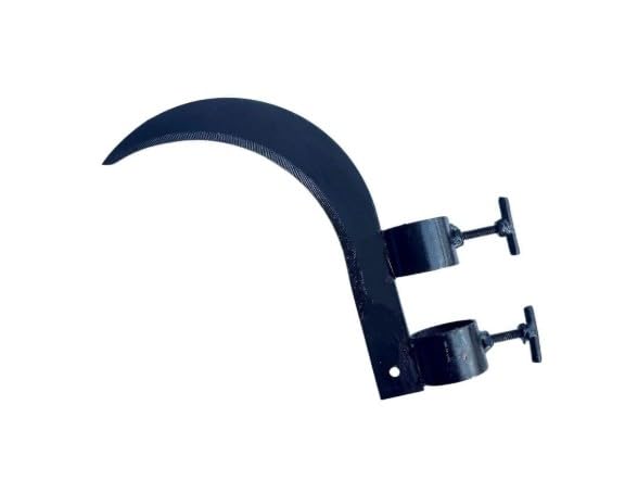 Well Set Heavy Duty Coconut Plucker Grass Sickle Cutter Head, Silver, Manganese Steel Blade, 20 cm Curved Blade, Adjustable Handle Clamps, Manual Operation, for Grass and Weeds - Image 1
