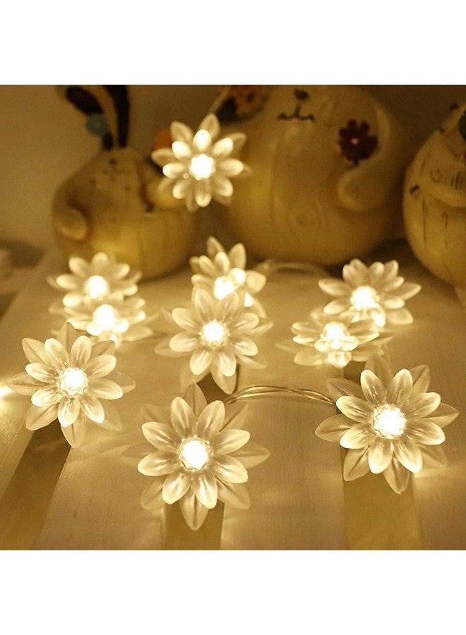 XERGY XERGY silicone Lotus Flower String Lights for Indoor Outdoor Decoration Diwali Light for Party Birthday Diwali Christmas Navratri Valentine Gift Home Decoration Light (3 Meter 14 LED, Warm White)  - Image 2