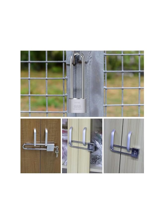 PROMASS PROMASS Lengthened Padlock with 4 Keys, 6.4 Inch Long Shackle Padlock Heavy Duty Lock Waterproof High Security Outdoor Padlock for Warehouses Container Doors Garage Shed  - Image 5