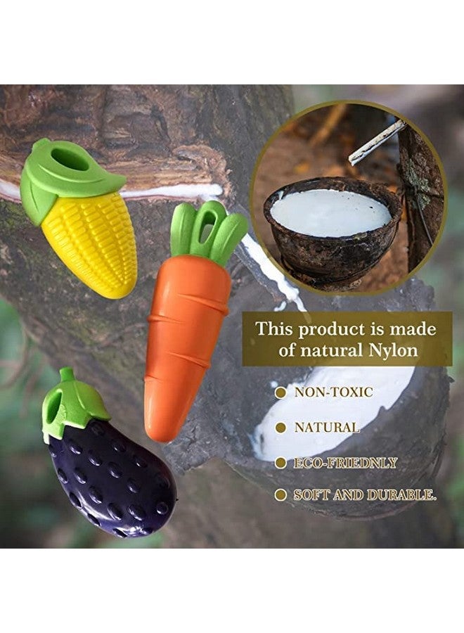 ألعاب مضغ غير سامة تصدر أصوات صرير - لعبة مطاطية متينة غير قابلة للتدمير لجميع سلالات الكلاب - مجموعة ألعاب Veggieae مكونة من 3 قطع - Image 5