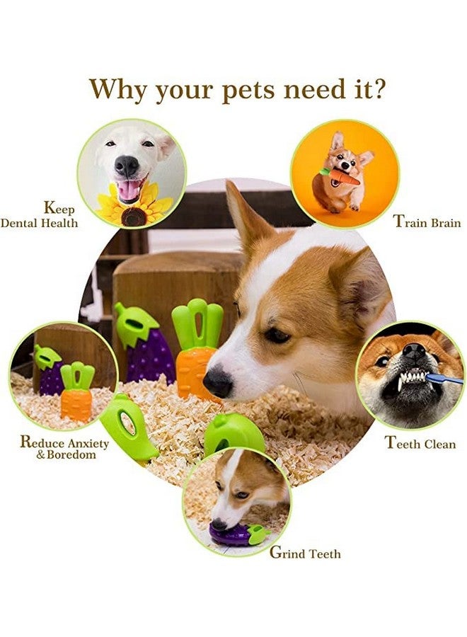 ألعاب مضغ غير سامة تصدر أصوات صرير - لعبة مطاطية متينة غير قابلة للتدمير لجميع سلالات الكلاب - مجموعة ألعاب Veggieae مكونة من 3 قطع - Image 4