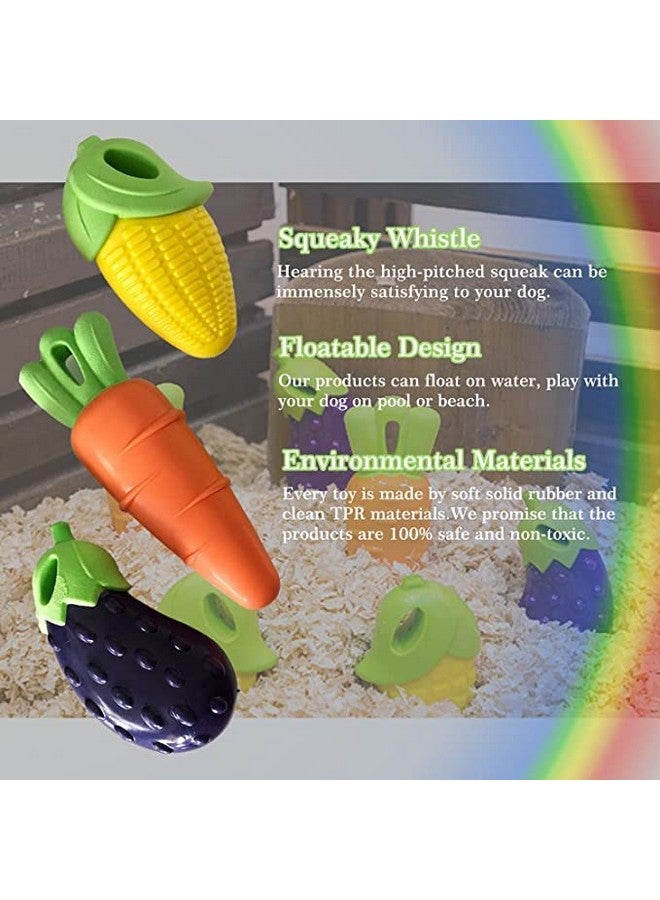 ألعاب مضغ غير سامة تصدر أصوات صرير - لعبة مطاطية متينة غير قابلة للتدمير لجميع سلالات الكلاب - مجموعة ألعاب Veggieae مكونة من 3 قطع - Image 2
