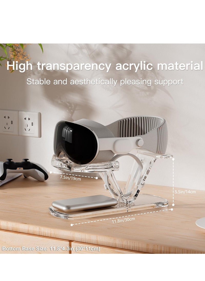 Generic - Stand Holder for Apple Vision Pro/Meta Oculus Quest 3/2,  Universal Acrylic Clear VR Headset Display Bracket for Storage Accessories Battery Cable - Image 1