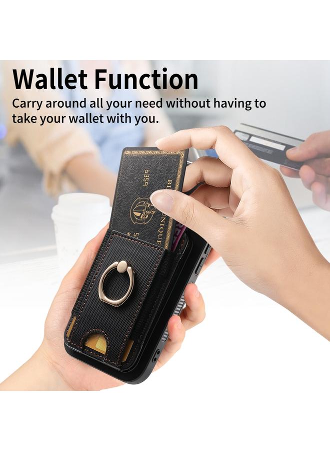 erorex Case For iPhone 12 Pro Retro Splitable Magnetic Stand Card Bag Leather Phone Case - Image 5