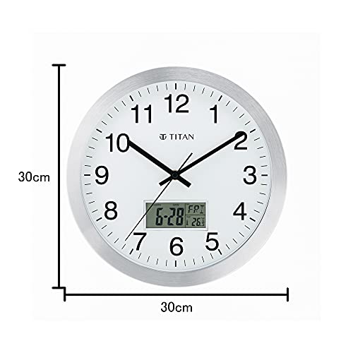 Titan Metallic Wall Clock with Digital Display - 30 cm x 30 cm (Medium) - Image 5