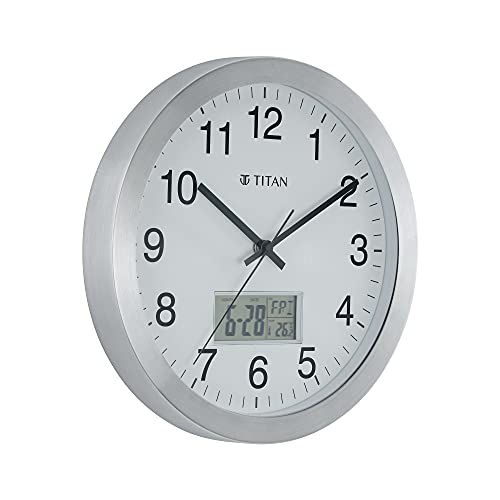 Titan Metallic Wall Clock with Digital Display - 30 cm x 30 cm (Medium) - Image 3