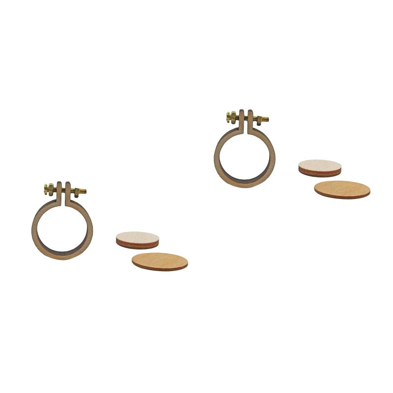 2pcs Mini Embroidery Frame Round DIY Crafts Embroidery Hoops (Size Large) - Image 1