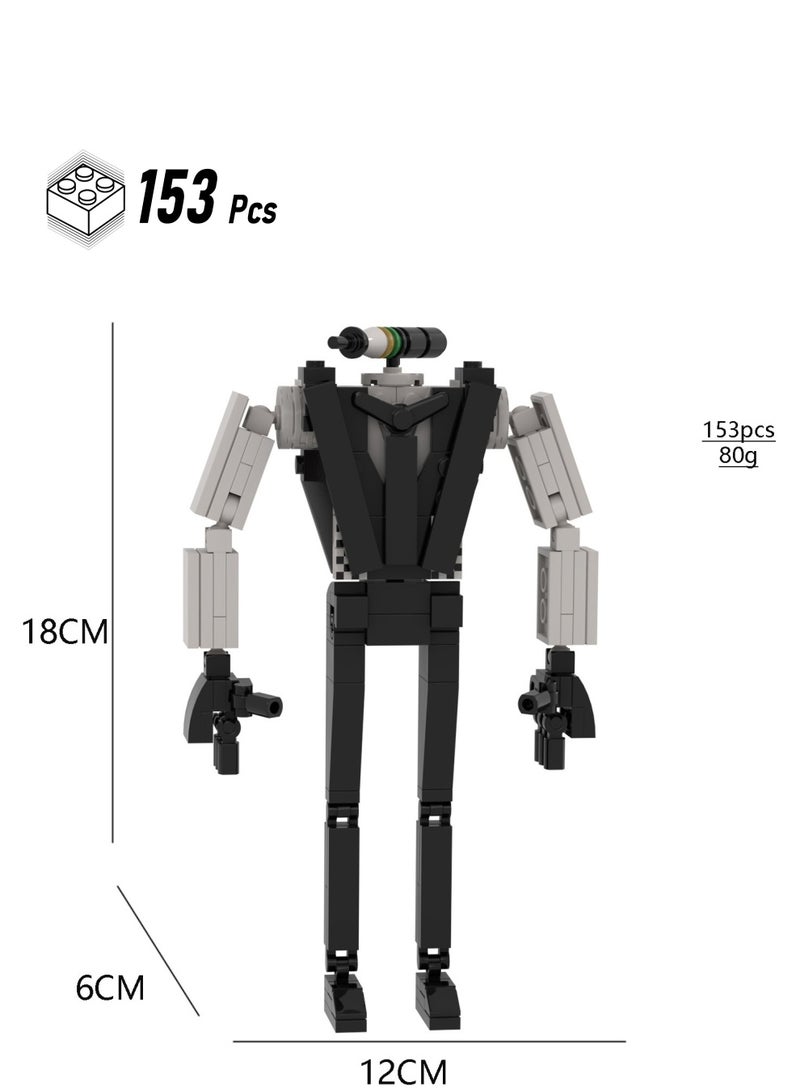 Skibidi Toilet Man Toy Building Blocks 153 Pcs Ink Man Toy Ideas Toys Battle Horror Game Model Ideas Toys Gifts For Adult And Kids  - Image 1