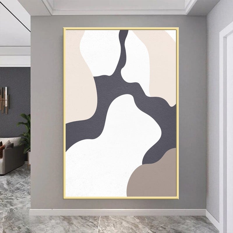 ماركتنا لوحة قماشية بتصميم الفن البوهيمي مع برواز مجوف مقاس (50×70) قطعة واحدة - Image 3