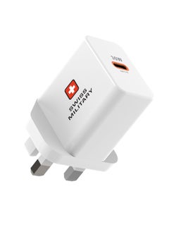 SWISS MILITARY 30W USB Type C PD Wall Charger Compatible with for iPhone 14 Pro, 14 Pro Max, 14 Plus, iPad Pro 2021/2020, Samsung S21/S22+/Ultra, Note 20/20 Ultra, Redmi Note 8, and many more -White  - Image 2