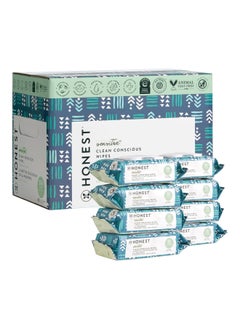 Honest The Company Clean Conscious Wipes, 100% Plant-Based, 99% Water, Baby Wipes, Hypoallergenic, Dermatologist Tested, Blue Ikat, 576 Count  - Image 1