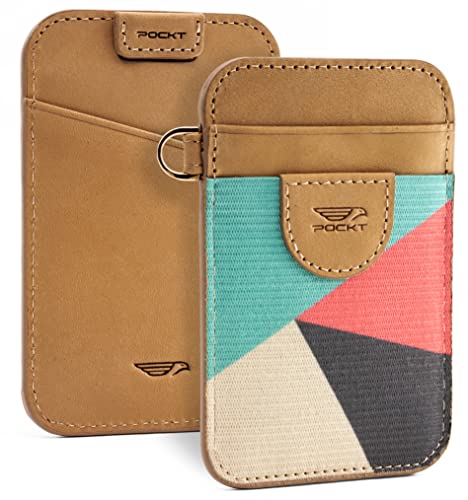 POCKT Slim Card Holder Wallet For Men and Women - Minimalist Front Pocket Wallet Elastic Credit Card Holder Genuine Leather RFID Blocking Card Case Wallets | Cross - Image 1