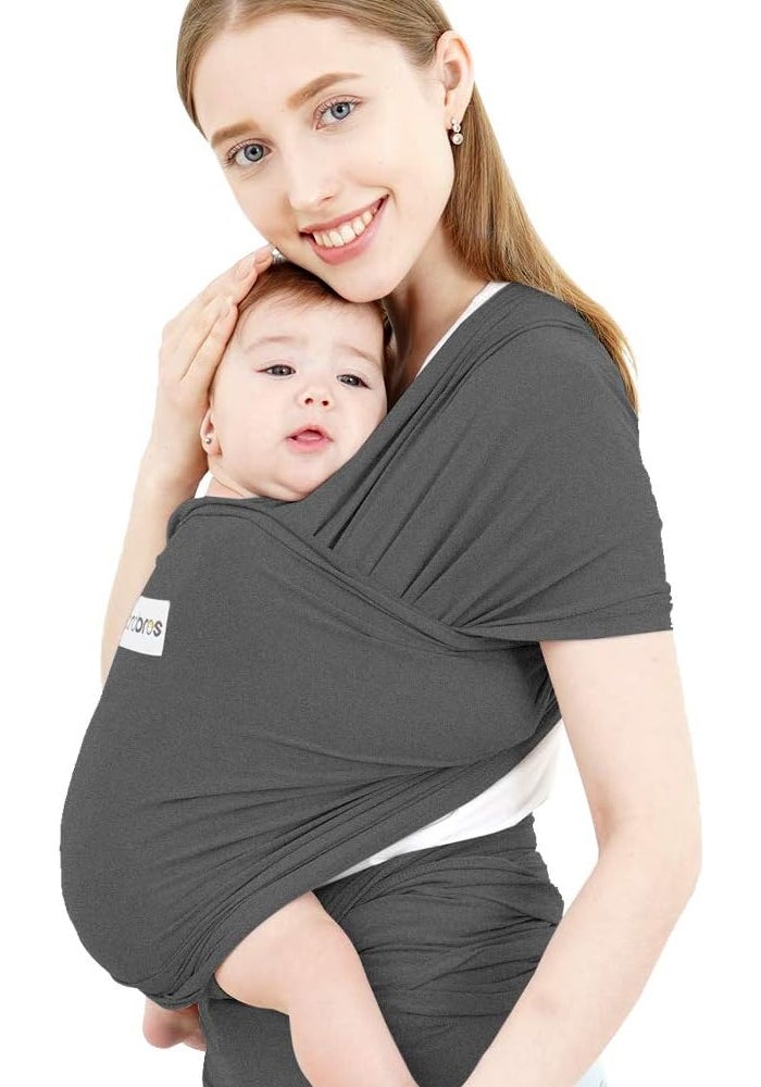 Acrabros Hands-Free Baby Wrap Carrier in Heather Grey - Image 1