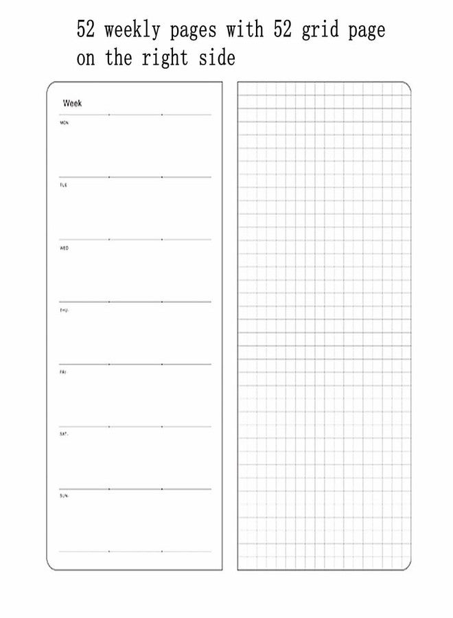 receip A6 Weekly Planner Undated Weeks Portable Size Organizer Appointment PU Leather Journal Pocket Notebook (Pink) - Image 5