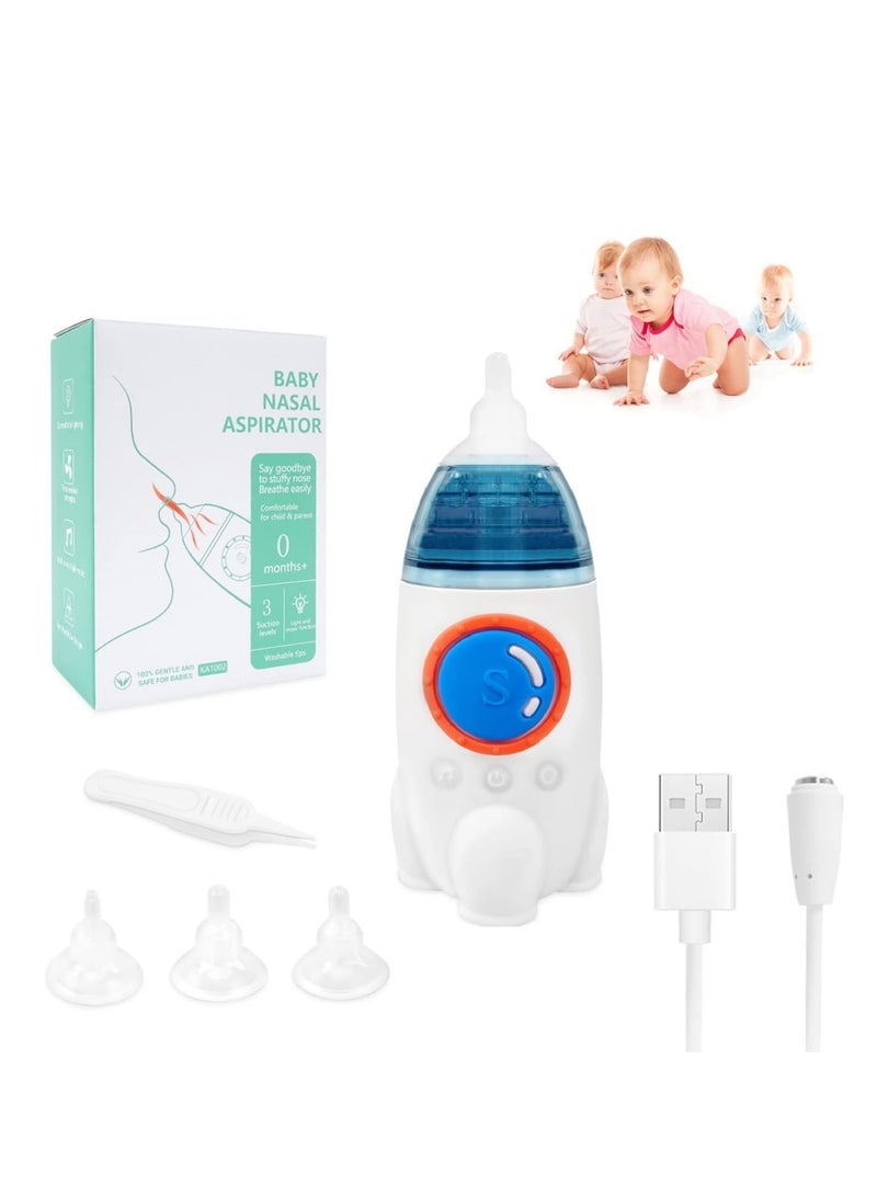 Waterproof Baby Nasal Aspirator, Prevent Backflow Soft Silicone USB Rechargeable Baby Electric Baby Nose Sucker 3 Suction Levels Adjustable, Baby Nose Cleaner for Home Use - Image 2
