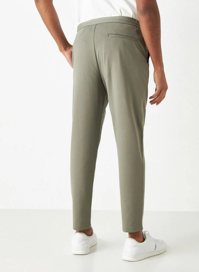 Iconic Iconic Solid Pants with Drawstring Closure and Pockets