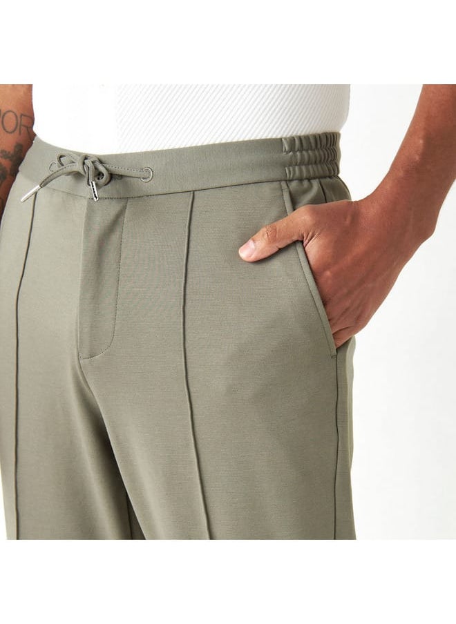 Iconic Iconic Solid Pants with Drawstring Closure and Pockets  - Image 4
