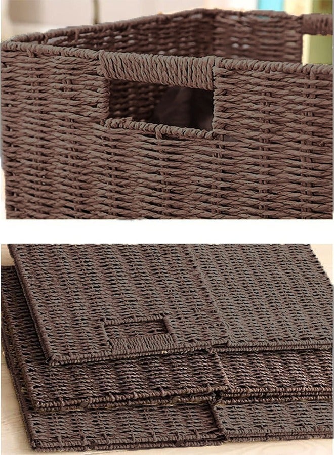 C&C Home Lightweight Foldable Wooden Square Samantha Utility Laundry Basket Brown Household Storage Organizer 30x30x30cm  - Image 4