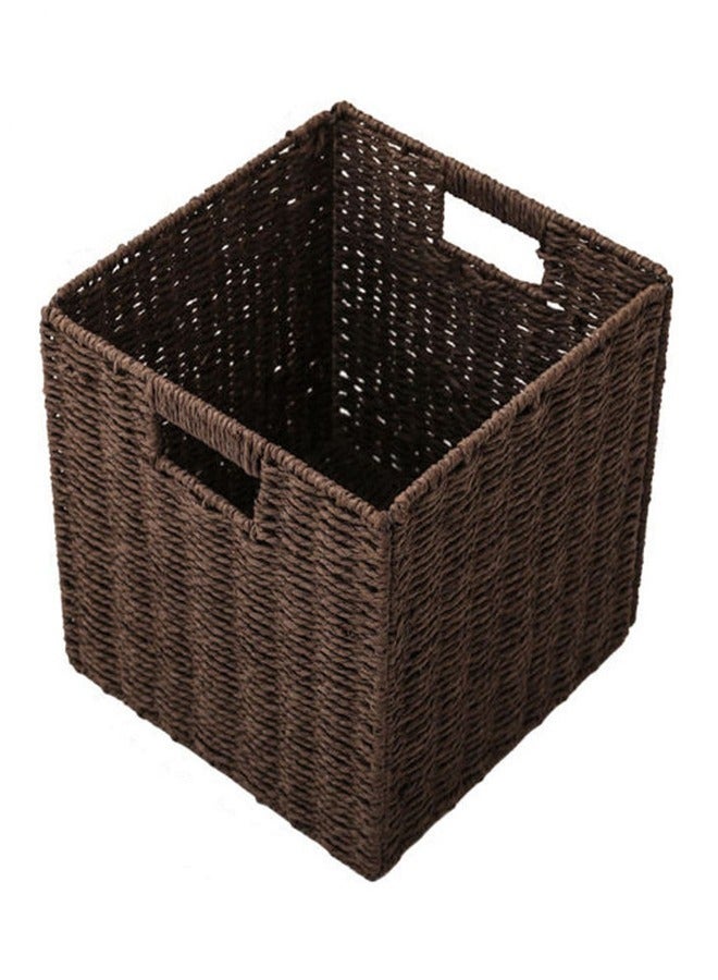 C&C Home Lightweight Foldable Wooden Square Samantha Utility Laundry Basket Brown Household Storage Organizer 30x30x30cm  - Image 5