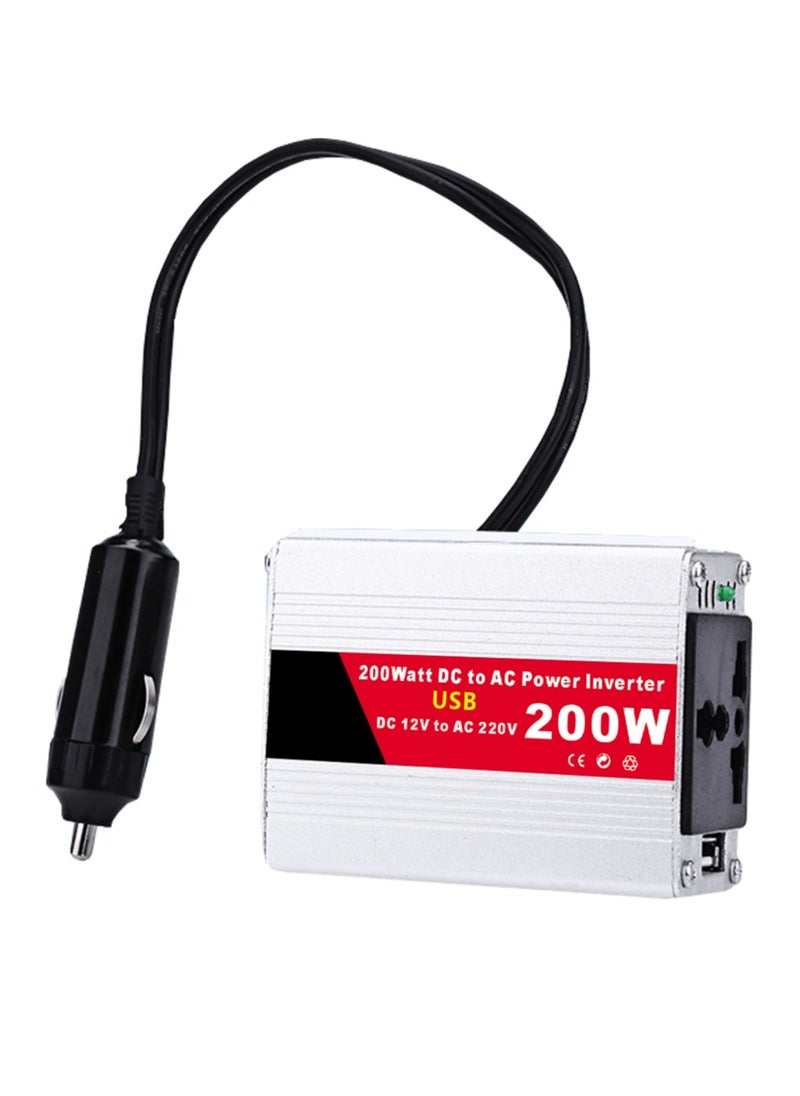 Generic Car Power Inverter 200W 12V DC To 220V AC Cigarette Lighter Power Supply Inverter Adapter Fast Charging  - Image 1