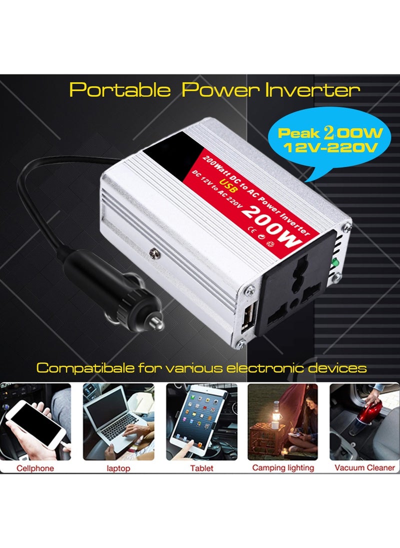 Generic Car Power Inverter 200W 12V DC To 220V AC Cigarette Lighter Power Supply Inverter Adapter Fast Charging  - Image 3