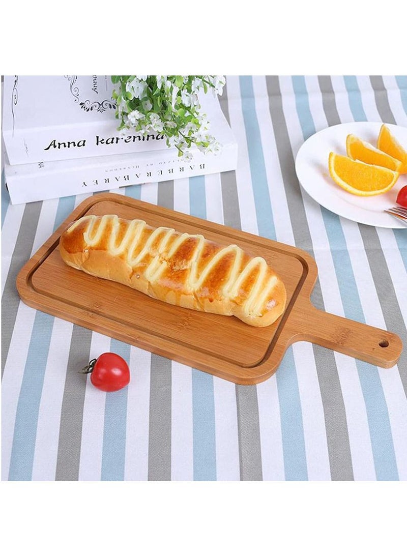 LINGWEI Bamboo Pizza Tray With Handle 14x40cm  - Image 4