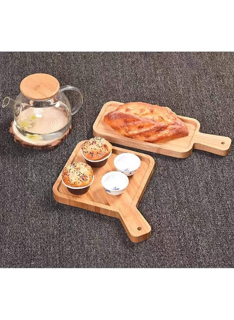LINGWEI Bamboo Pizza Tray With Handle 14x40cm  - Image 5