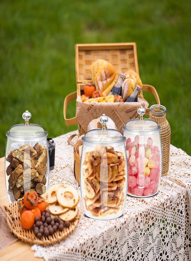 SENONAPO 6 Pcs 64 oz Candy and Cookie Jar with Lids 6 Scoops Plastic Jars Decorative Apothecary Jars Candy Buffet Containers Clear Can Airtight Food Storage Canister for Home Decoration Supplies - Image 3