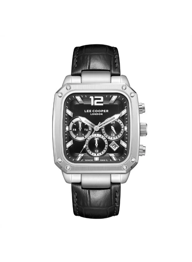 Lee Cooper Men's Leather Multi Function Watch LC08184.351 - 39X49 mm