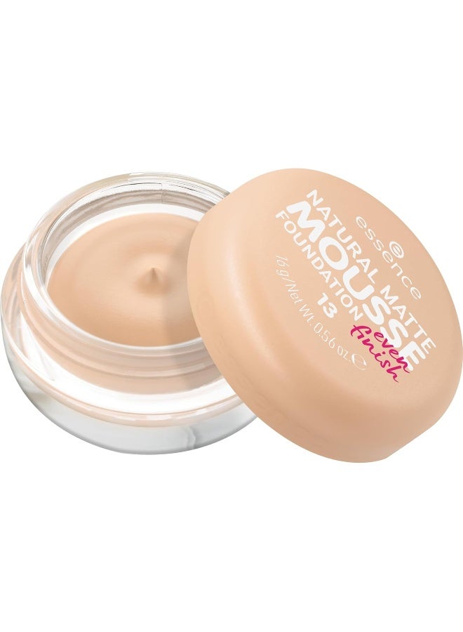 Essence Natural Matte Mousse Foundation | 13 Warm Porcelain | Lightweight Mousse Makeup | Medium Coverage | Matte Finish & Long Wearing | Smooth Even Complexion | Flawless Look | 16g Beige 13 - Image 2