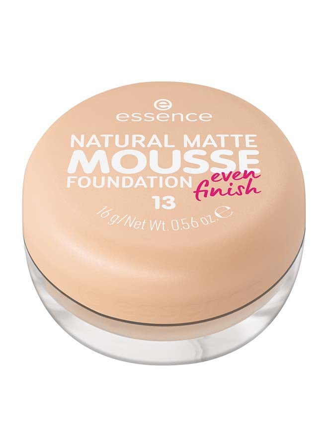 Essence Natural Matte Mousse Foundation | 13 Warm Porcelain | Lightweight Mousse Makeup | Medium Coverage | Matte Finish & Long Wearing | Smooth Even Complexion | Flawless Look | 16g Beige 13 - Image 1