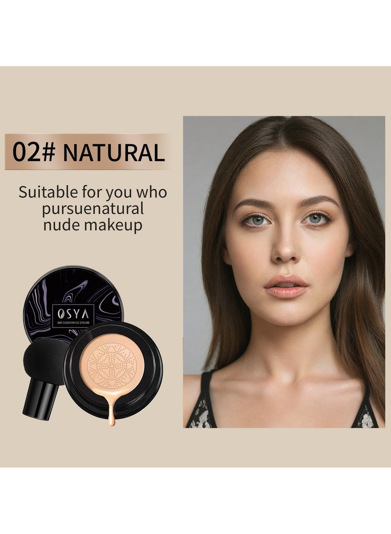 OSYA AIR CUSHION CC CREAM MOISTURIZE CONCEALER Foundation Makeup Base Primer CC Cream (02# NATURAL) - Image 2