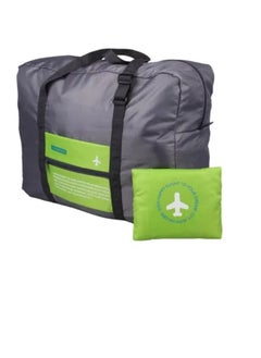 Generic Waterproof Nylon Folding Travel Duffle Bag, Large Capacity Airplane Luggage (45*30*15cm,*Grey-green)  - Image 1