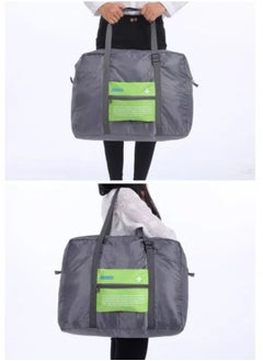Generic Waterproof Nylon Folding Travel Duffle Bag, Large Capacity Airplane Luggage (45*30*15cm,*Grey-green)  - Image 2
