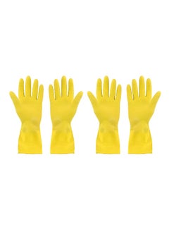 Oblivion Oblivion Reusable large yellow gloves for all types of purposes like washing utensils, gardening and cleaning toilet etc. (Pack of 2) 