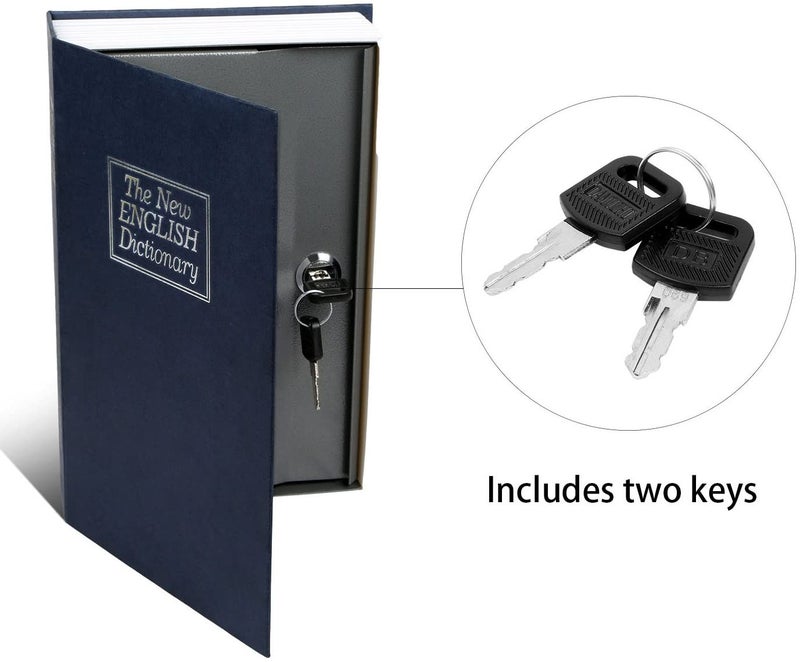 iMounTEK Home Security Steel Dictionary Book Safe Dark Blue 6.18× 9.52 × 2.17inch - Image 3